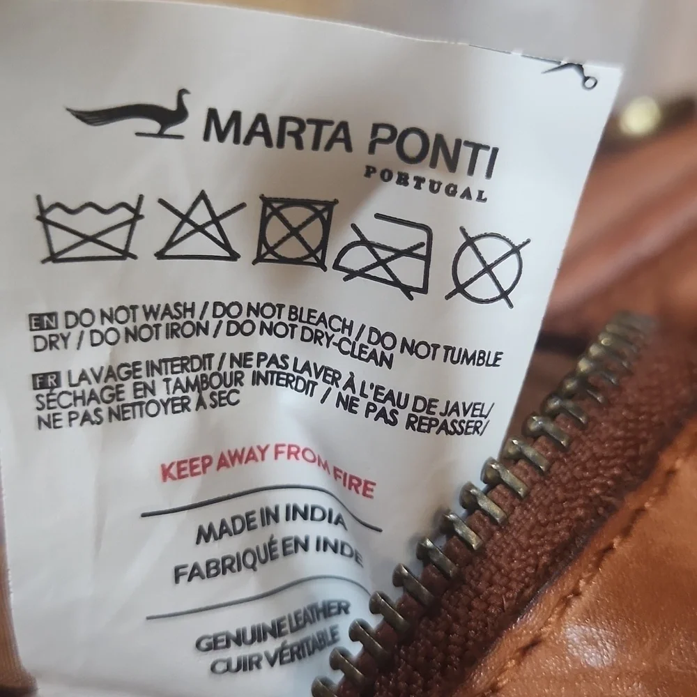 Marta Ponti Brown Woven Leather Shoulder Bag Great Condition